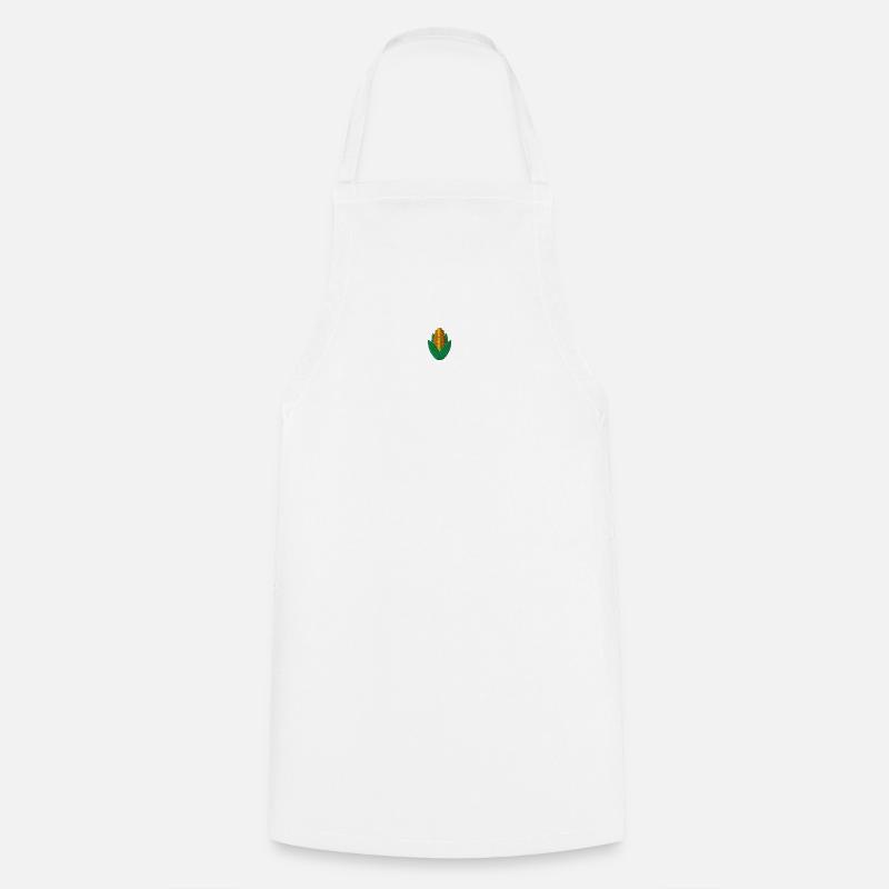 Corn embroidered - Cooking Apron - white