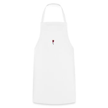 Tulpe bestickt - Kochschürze - Weiß - Vorne - AI Model Male 185 dark (185cm)