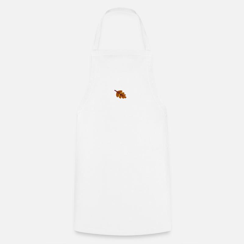 Oak leaf embroidered - Cooking Apron - white