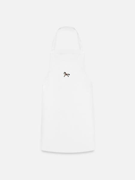 Cheval en bois brodé - Tablier de cuisine - blanc
