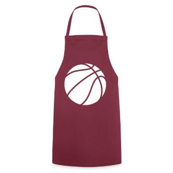 Logo de basket-ball blanc - Tablier de cuisine - bordeaux - Devant - AI Model Male 185 dark (185cm)