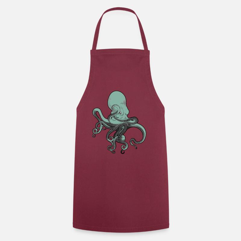 Octopus Octopus Octopus Seafood Calamaris - Cooking Apron - bordeaux