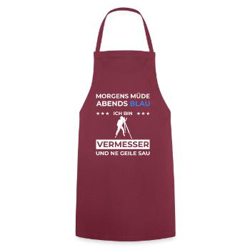 Vermesser Vermessungstechniker Geschenk Geodät - Kochschürze - Bordeaux - Vorne - AI Model Male 185 dark (185cm)