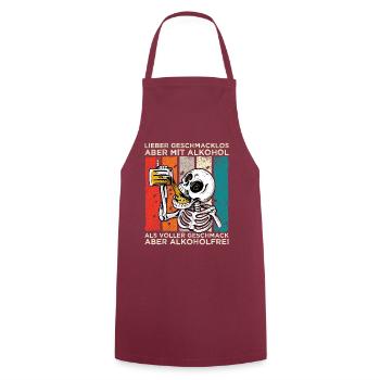 Geschmacklos Alkohol als Alkoholfrei Skelett Bier - Kochschürze - Bordeaux - Vorne - AI Model Male 185 dark (185cm)