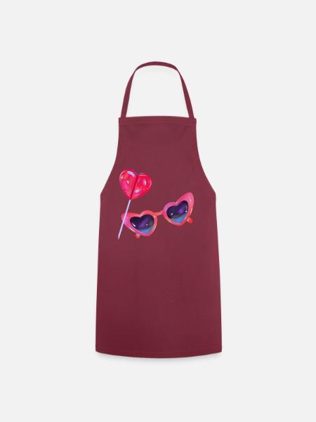 Lollipop Herz Liebe Design - Kochschürze - Bordeaux