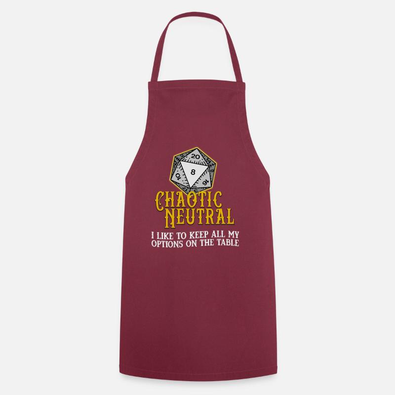 Chaotic Neutral D20 - Cooking Apron - bordeaux