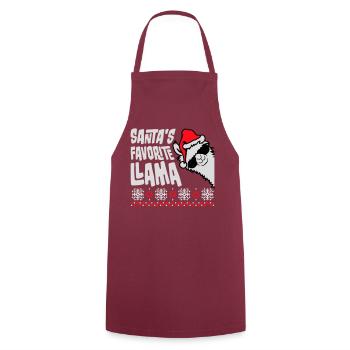 Santa's Favorite Llama Cool Side Sunglasses - Cooking Apron - bordeaux - Front - AI Model Male 185 dark (185cm)