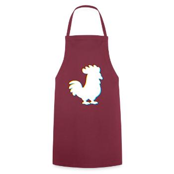 EDM Chicken – Elektronische Tanzmusik - Kochschürze - Bordeaux - Vorne - AI Model Male 185 dark (185cm)