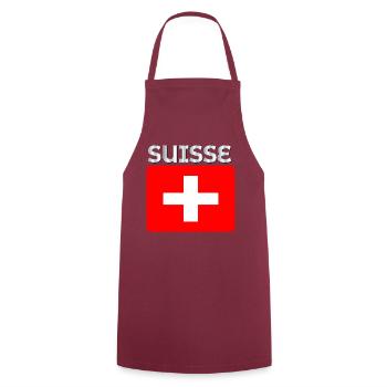 Schweiz - Kochschürze - Bordeaux - Vorne - AI Model Male 185 dark (185cm)