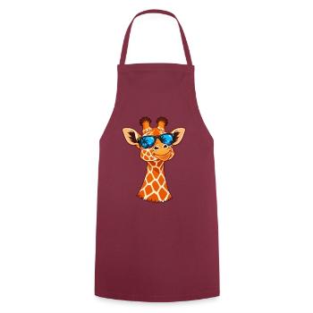 Coole Giraffe mit Sonnenbrille – Sommer Vibes - Kochschürze - Bordeaux - Vorne - AI Model Male 185 dark (185cm)