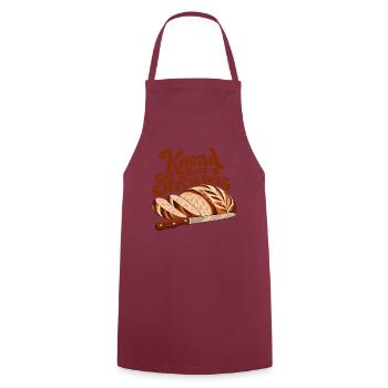 Knead More Stress Less - Kochschürze - Bordeaux - Vorne - AI Model Male 185 dark (185cm)