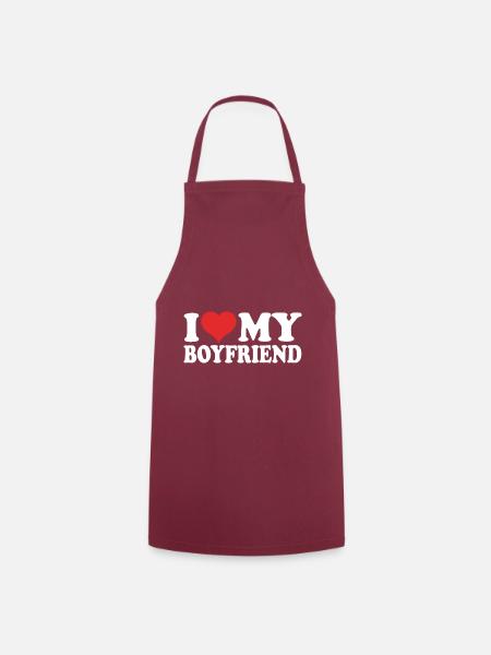 I Love My Boyfriend - Kochschürze - Bordeaux