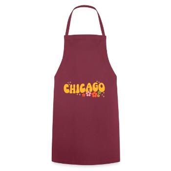 Chicago 70s Hippie - Cooking Apron - bordeaux - Front - AI Model Male 185 dark (185cm)