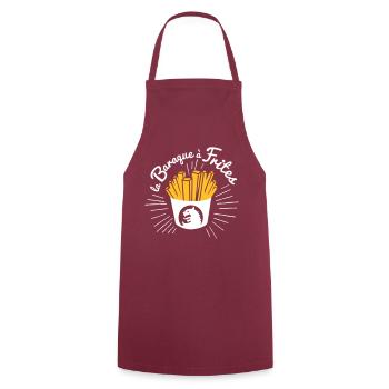 La baraque à frites, blason ch'ti ! - Tablier de cuisine - bordeaux - Devant - AI Model Male 185 dark (185cm)