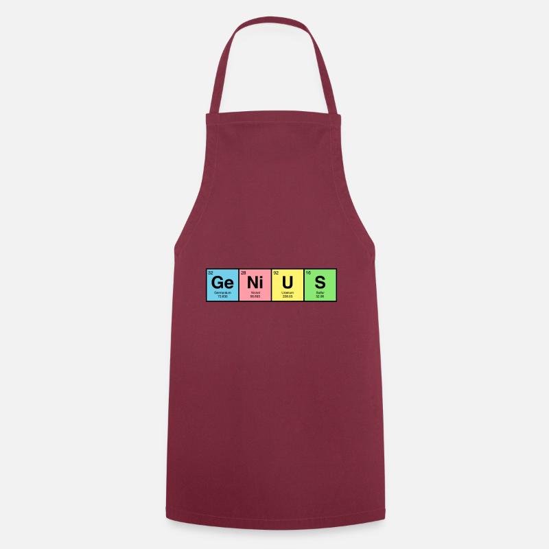 GENIUS - Periodic Table - Cooking Apron - bordeaux