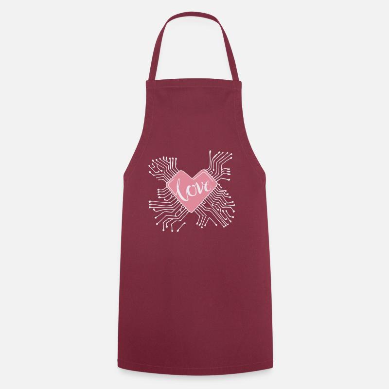 Valentinstagsgeschenk Computer Herz - Kochschürze - Bordeaux