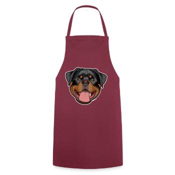 Rottweiler - naturel - Tablier de cuisine - bordeaux - Devant - AI Model Male 185 dark (185cm)