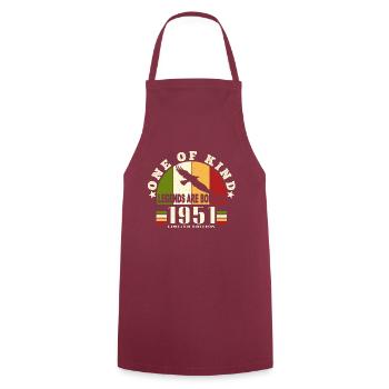 Legend Born 1951 Birthday 73 Years - Cooking Apron - bordeaux - Front - AI Model Male 185 dark (185cm)