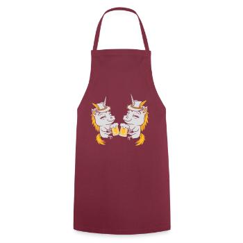 Bier Anstoßen Einhorn Team - Kochschürze - Bordeaux - Vorne - AI Model Male 185 dark (185cm)