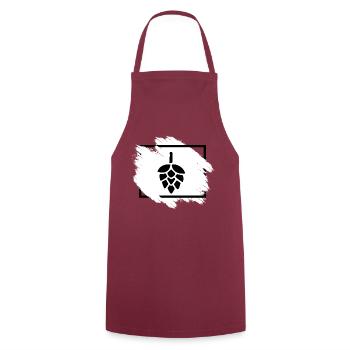 Bier Wein Whiskey Schnaps Alkohol - Kochschürze - Bordeaux - Vorne - AI Model Male 185 dark (185cm)