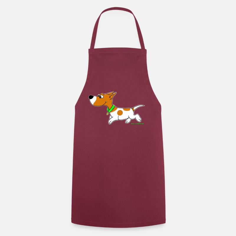 Cute Jack Russel Comic Wolly Sheepling Gaming - Cooking Apron - bordeaux