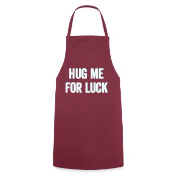 Hug me for luck - Cooking Apron - bordeaux - Front - AI Model Male 185 dark (185cm)