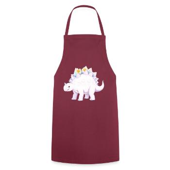 Whimsical Purple Dinosaur with Daisies - Cooking Apron - bordeaux - Front - AI Model Male 185 dark (185cm)