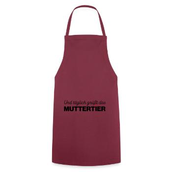 Und täglich grüßt das Muttertier - mit Farbwahl - Kochschürze - Bordeaux - Vorne - AI Model Male 185 dark (185cm)