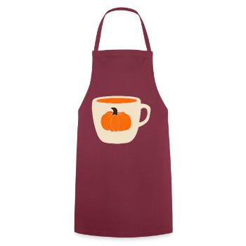 kürbis Kaffee - Kochschürze - Bordeaux - Vorne - AI Model Male 185 dark (185cm)