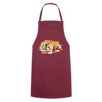 Sushi - Tablier de cuisine - bordeaux - Devant - AI Model Male 185 dark (185cm)