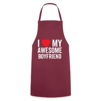 J’aime mon copain génial - Tablier de cuisine - bordeaux - Devant - AI Model Male 185 dark (185cm)