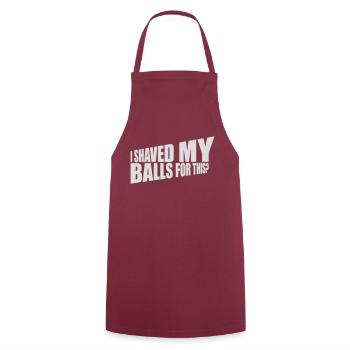 I shaved my balls - Cooking Apron - bordeaux - Front - AI Model Male 185 dark (185cm)
