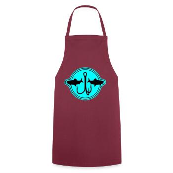 Fishing Symbol Fish Hook - Cooking Apron - bordeaux - Front - AI Model Male 185 dark (185cm)