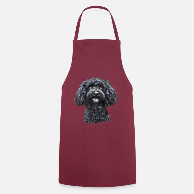 caniche - Tablier de cuisine - bordeaux