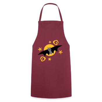 Fledermaus im Mondlicht - Kochschürze - Bordeaux - Vorne - AI Model Male 185 dark (185cm)