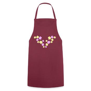 Many Pretty Flowers Colorful Decorative Pattern Beautiful - Cooking Apron - bordeaux - Front - AI Model Male 185 dark (185cm)