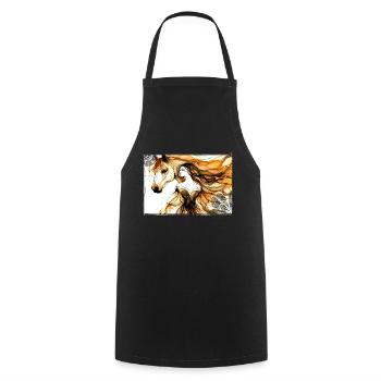 Flowers Women girl fashion design art female style - Cooking Apron - black - Front - AI Model Male 185 dark (185cm)