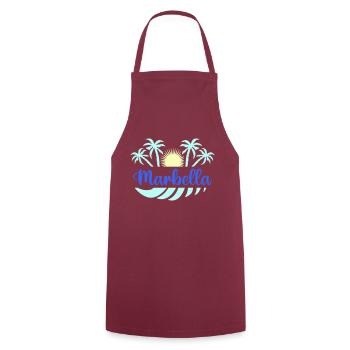 Marbella - Cooking Apron - bordeaux - Front - AI Model Male 185 dark (185cm)