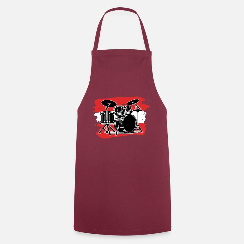 Austria Flag Drums - Cooking Apron - bordeaux