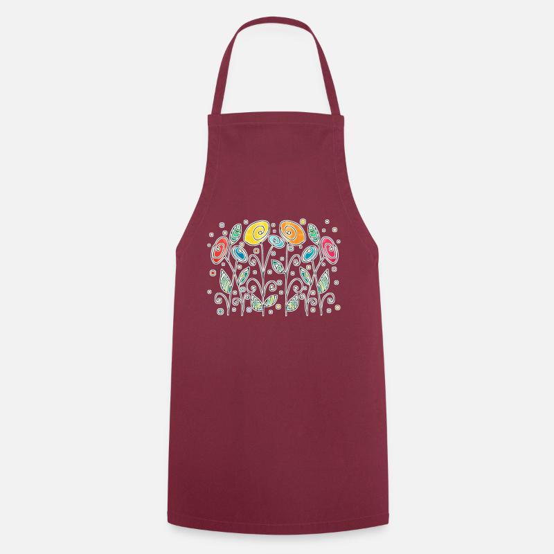 Fleur - Tablier de cuisine - bordeaux