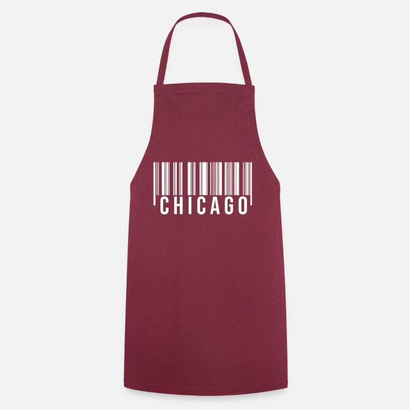 Chicago Barcode1 - Cooking Apron - bordeaux