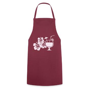 Boisson cocktail à l’hibiscus d’Hawaï - Tablier de cuisine - bordeaux - Devant - AI Model Male 185 dark (185cm)
