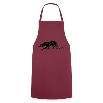 Panthères noires - Tablier de cuisine - bordeaux - Devant - AI Model Male 185 dark (185cm)