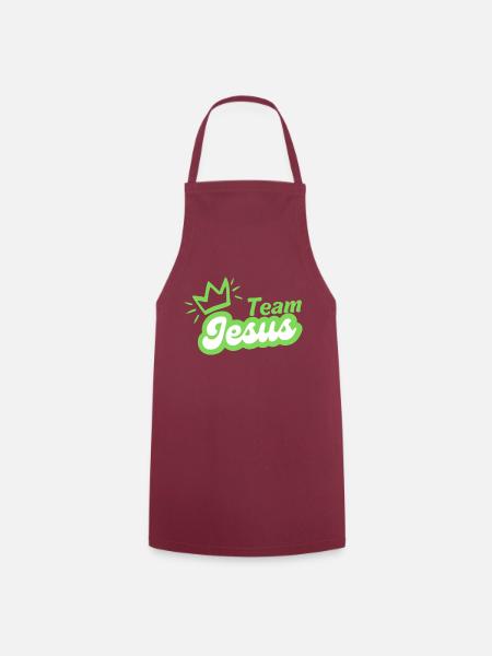 Team Jesus mit Krone - Kochschürze - Bordeaux