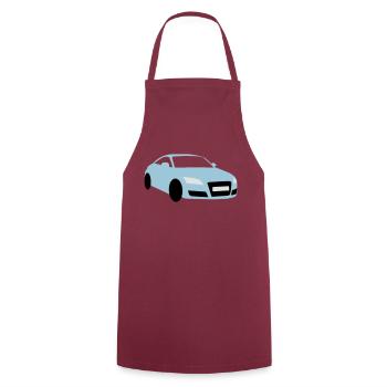 Auto (Farben anpassbar) - Kochschürze - Bordeaux - Vorne - AI Model Male 185 dark (185cm)