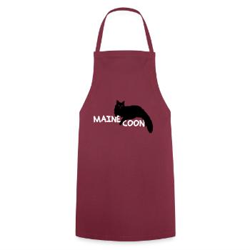 Maine coon - Kochschürze - Bordeaux - Vorne - AI Model Male 185 dark (185cm)