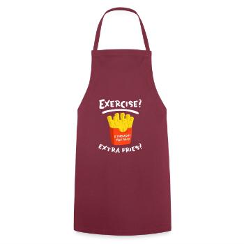 Exercise? Extra frieze? UNISEX FOOD - Cooking Apron - bordeaux - Front - AI Model Male 185 dark (185cm)
