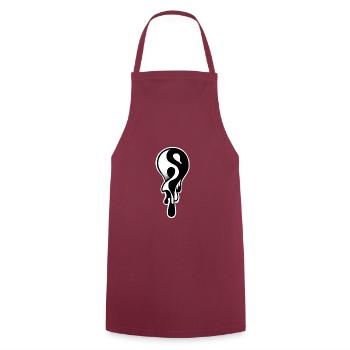 Yin et Yang dégoulinant - Tablier de cuisine - bordeaux - Devant - AI Model Male 185 dark (185cm)