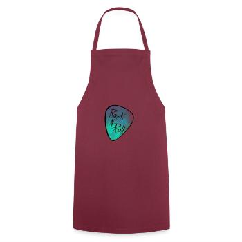 Rock and Roll Guitar Pick! - Cooking Apron - bordeaux - Front - AI Model Male 185 dark (185cm)