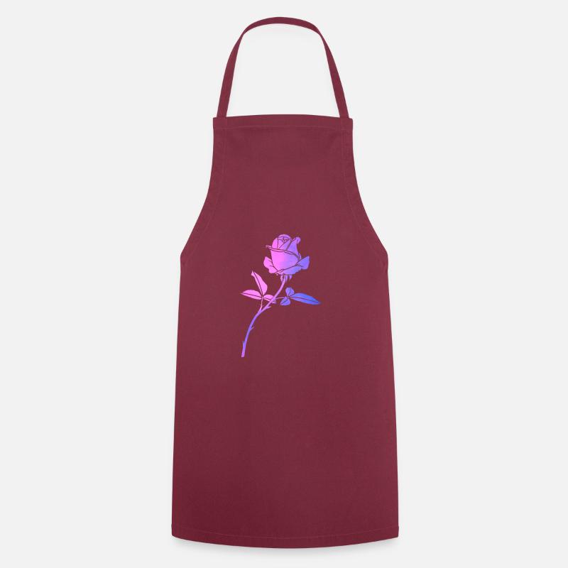 Silhouette de rose fleur coloré - Tablier de cuisine - bordeaux